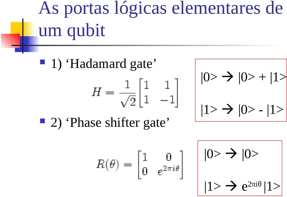 2) Phase shifter gate 0> 0> +