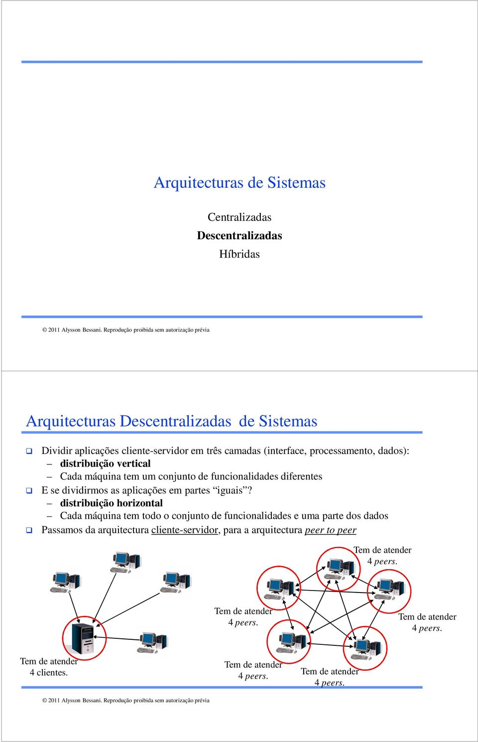 funcionalidades diferentes E se dividirmos as aplicações em partes iguais?