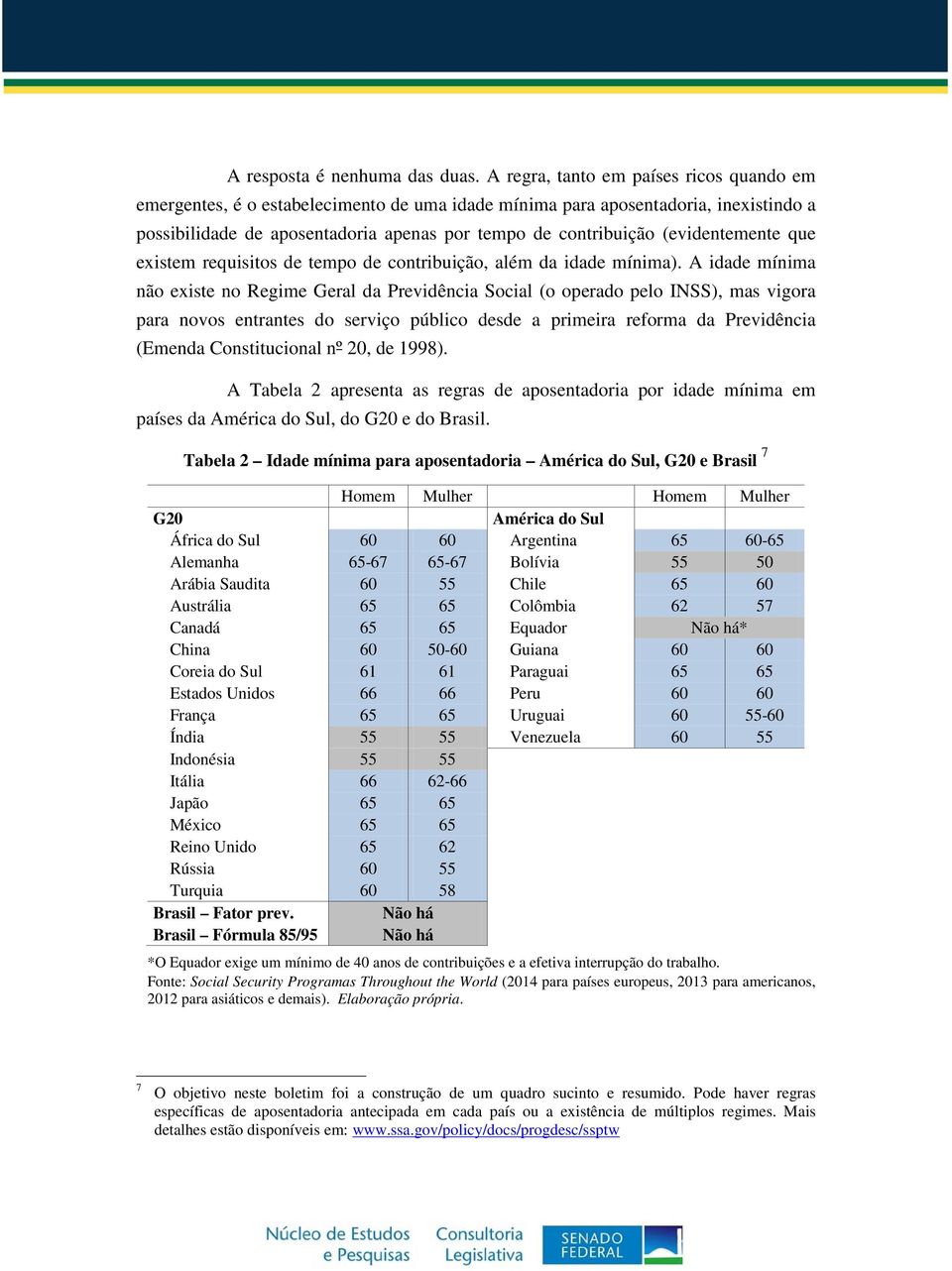 (evidentemente que existem requisitos de tempo de contribuição, além da idade mínima).