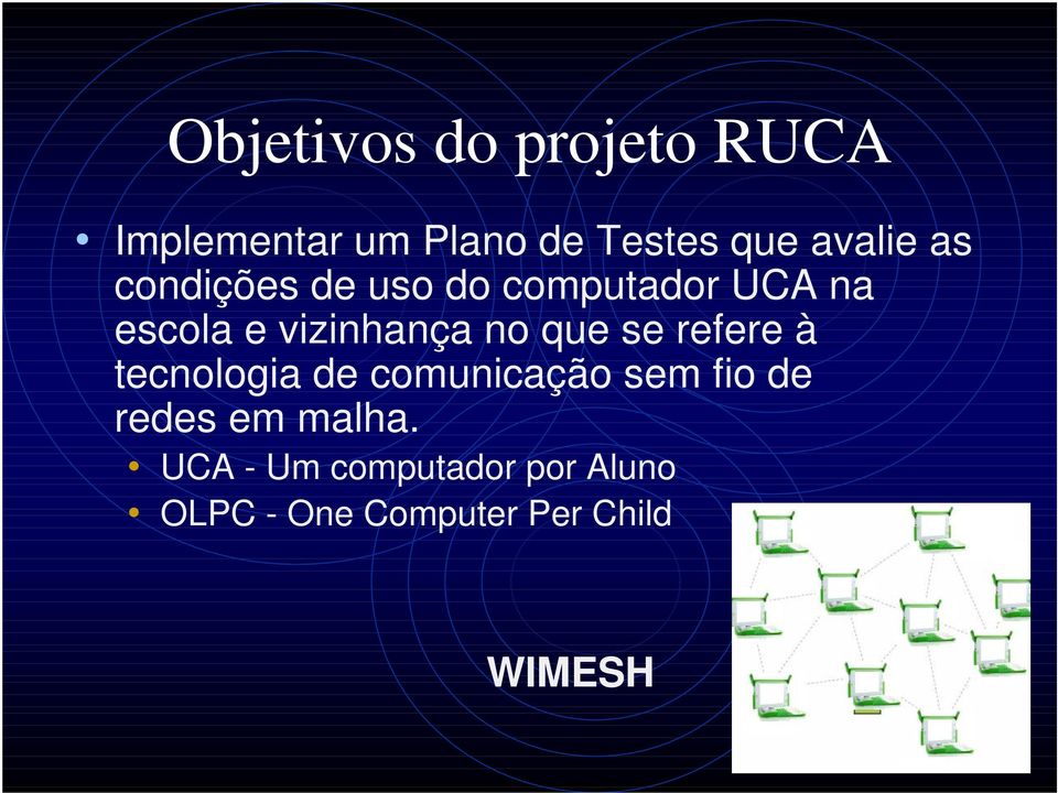 se refere à tecnologia de comunicação sem fio de redes em malha.