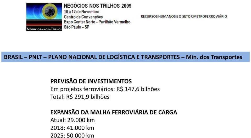 ferroviários: R$ 147,6 bilhões Total: R$ 291,9 bilhões EXPANSÃO