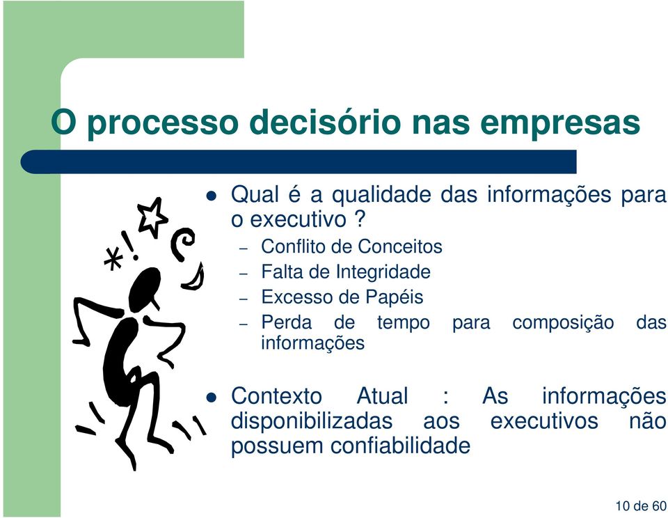 Conflito de Conceitos Falta de Integridade Excesso de Papéis Perda de