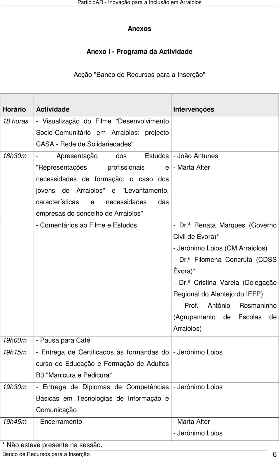 "Levantamento, características e necessidades das empresas do concelho de Arraiolos" - Comentários ao Filme e Estudos - Dr.