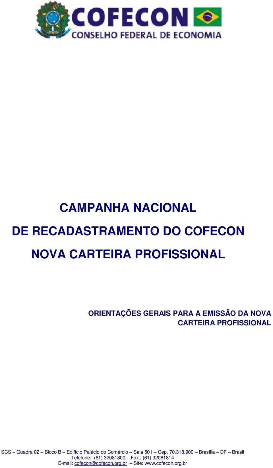 CARTEIRA PROFISSIONAL ORIENTAÇÕES