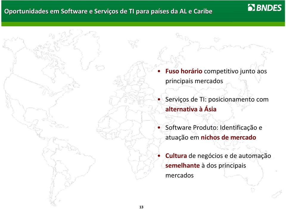 posicionamento com alternativa à Ásia Software Produto: Identificação e