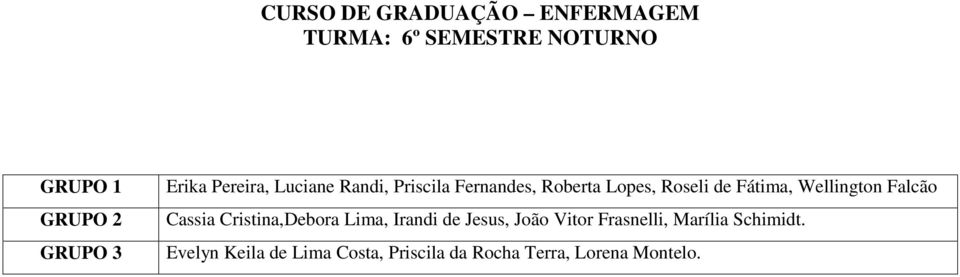 Wellington Falcão Cassia Cristina,Debora Lima, Irandi de Jesus, João Vitor