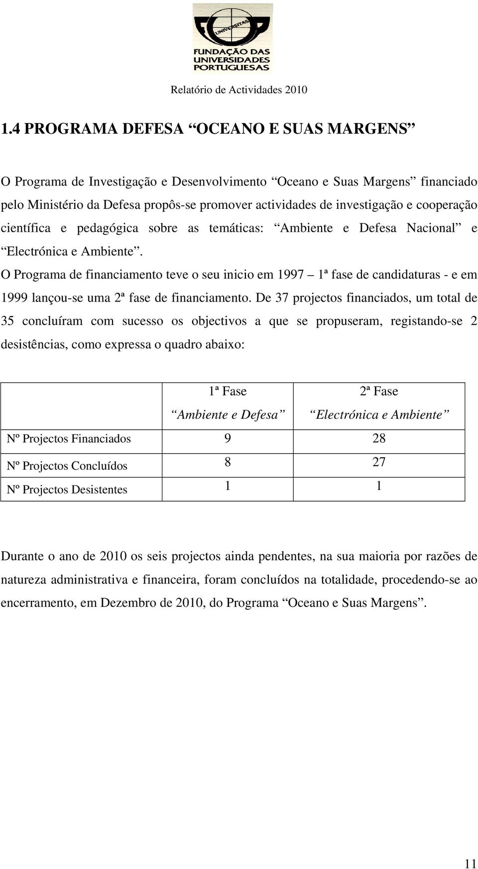 O Programa de financiamento teve o seu inicio em 1997 1ª fase de candidaturas - e em 1999 lançou-se uma 2ª fase de financiamento.