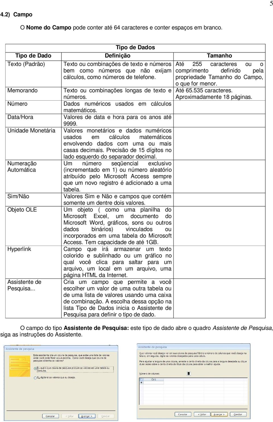 .. Texto ou combinações de texto e números bem como números que não exijam cálculos, como números de telefone. Texto ou combinações longas de texto e números.