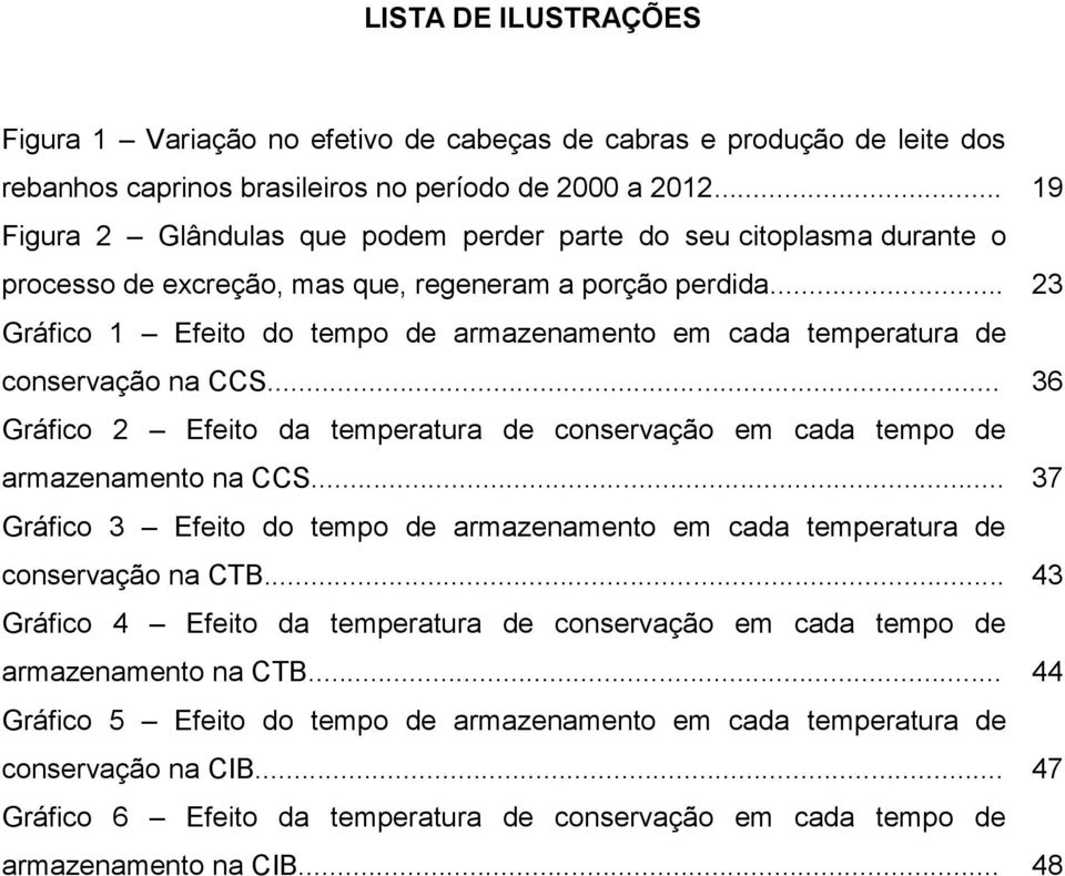 .. 23 Gráfico 1 Efeito do tempo de armazenamento em cada temperatura de conservação na CCS... 36 Gráfico 2 Efeito da temperatura de conservação em cada tempo de armazenamento na CCS.
