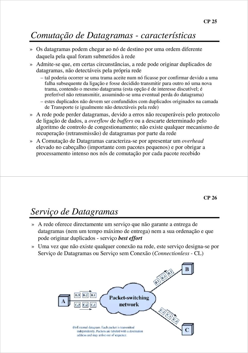 ligação e fosse decidido transmitir para outro nó uma nova trama, contendo o mesmo datagrama (esta opção é de interesse discutível; é preferível não retransmitir, assumindo-se uma eventual perda do