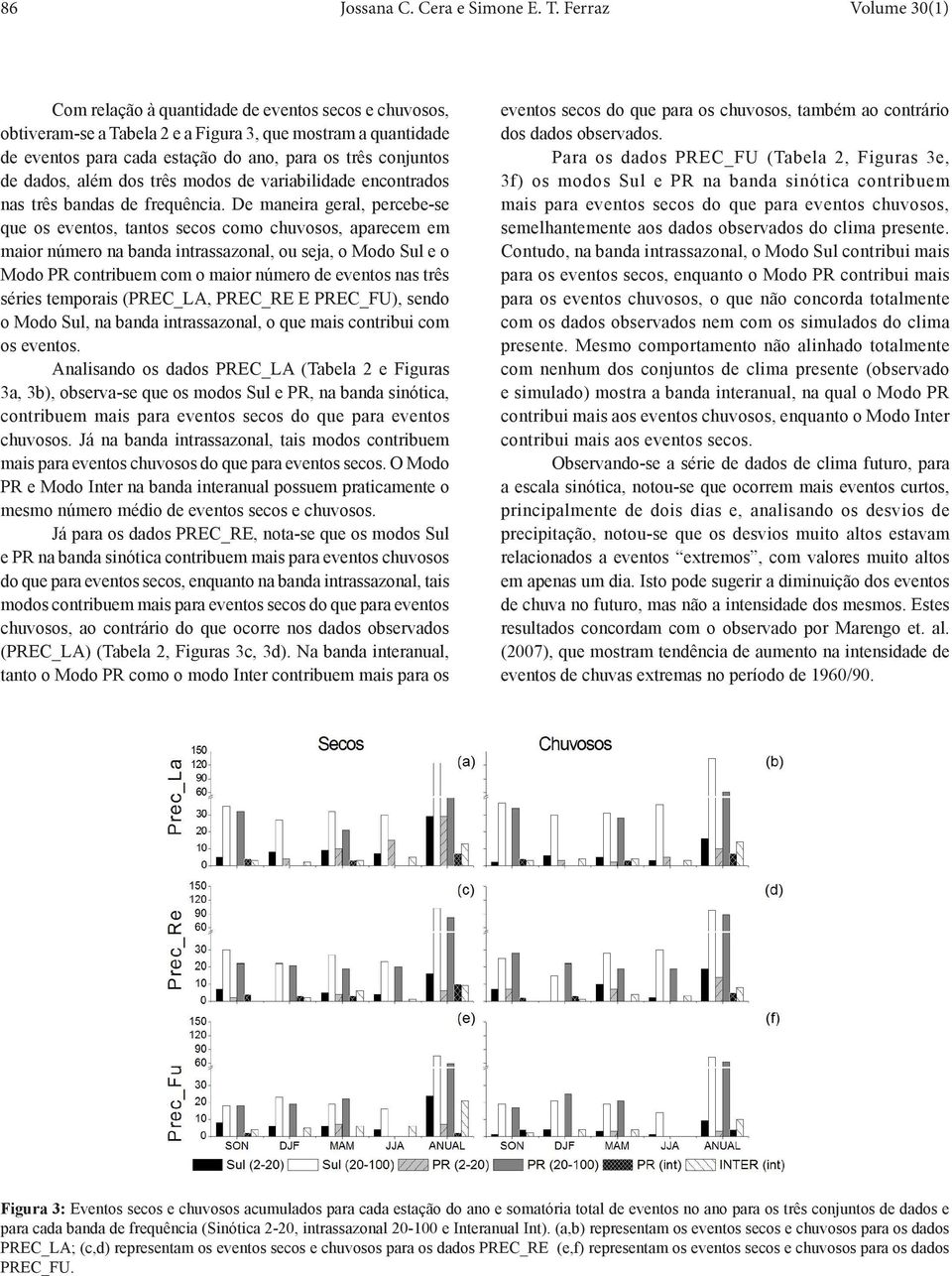 dados, além dos três modos de variabilidade encontrados nas três bandas de frequência.