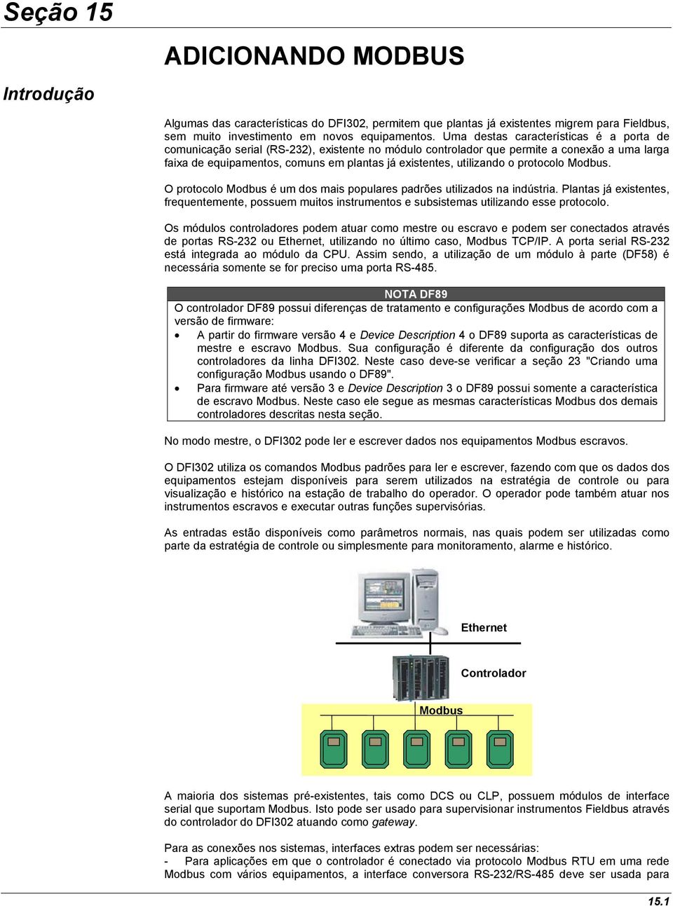 utilizando o protocolo Modbus. O protocolo Modbus é um dos mais populares padrões utilizados na indústria.