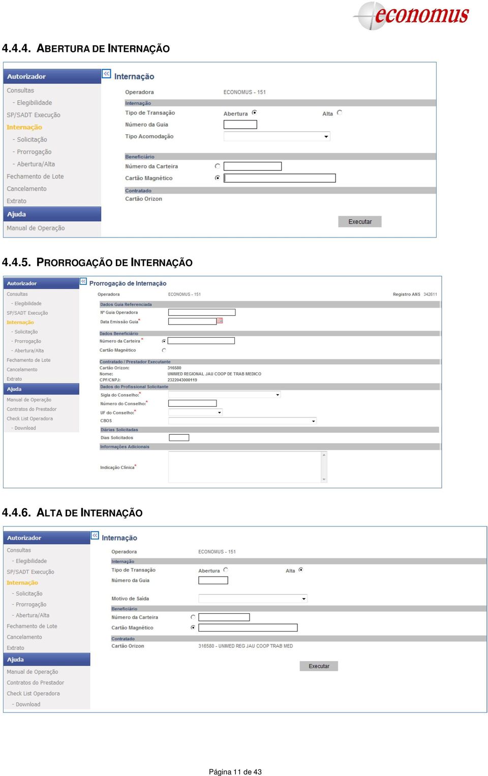 PRORROGAÇÃO DE INTERNAÇÃO