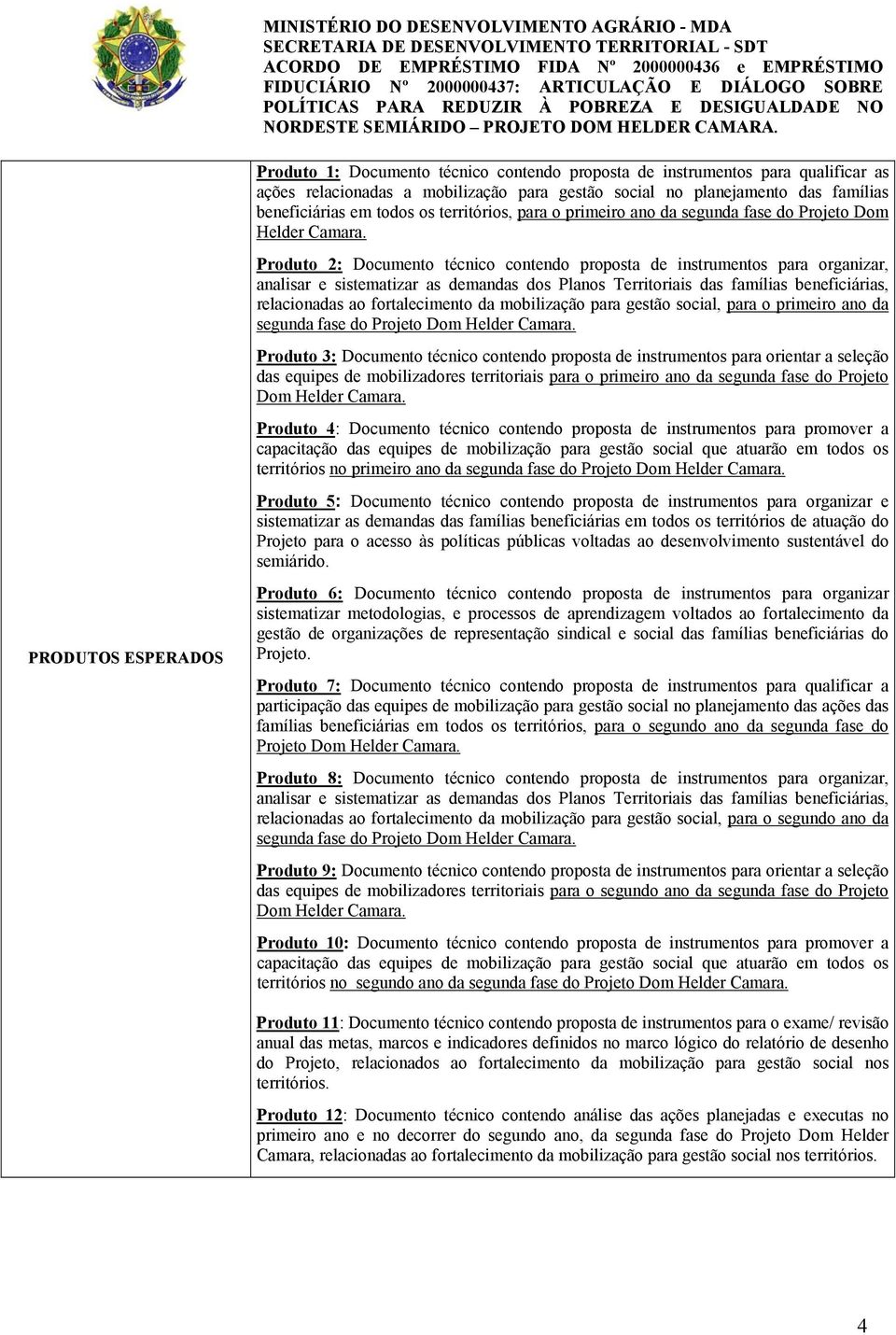 Produto 2: Documento técnico contendo proposta de instrumentos para organizar, analisar e sistematizar as demandas dos Planos Territoriais das famílias beneficiárias, relacionadas ao fortalecimento