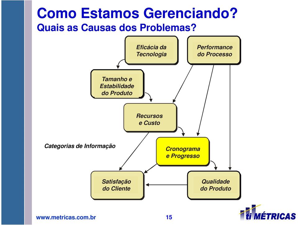 Estabilidade do Produto Recursos e Custo Categorias de Informação