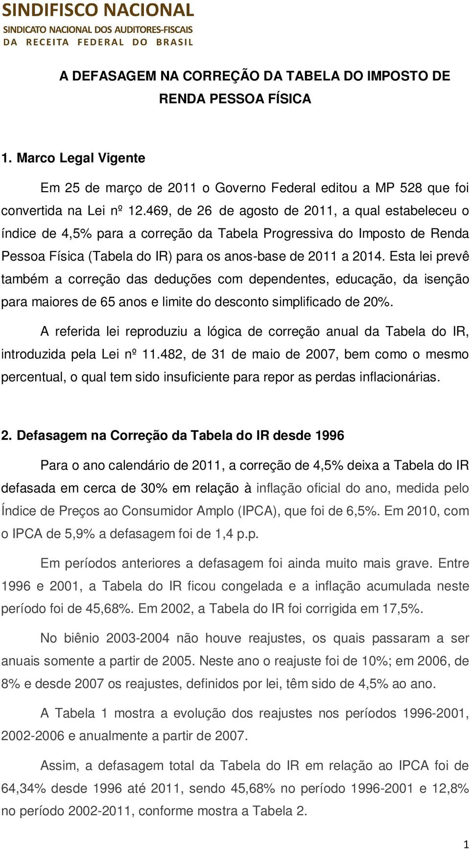 Esta lei prevê também a correção das deduções com dependentes, educação, da isenção para maiores de 65 anos e limite do desconto simplificado de 20%.