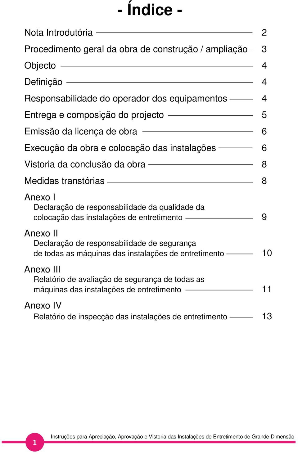 instalações de entretimento 9 Anexo II Declaração de responsabilidade de segurança de todas as máquinas das instalações de entretimento 10 Anexo III Relatório de avaliação de segurança de todas as