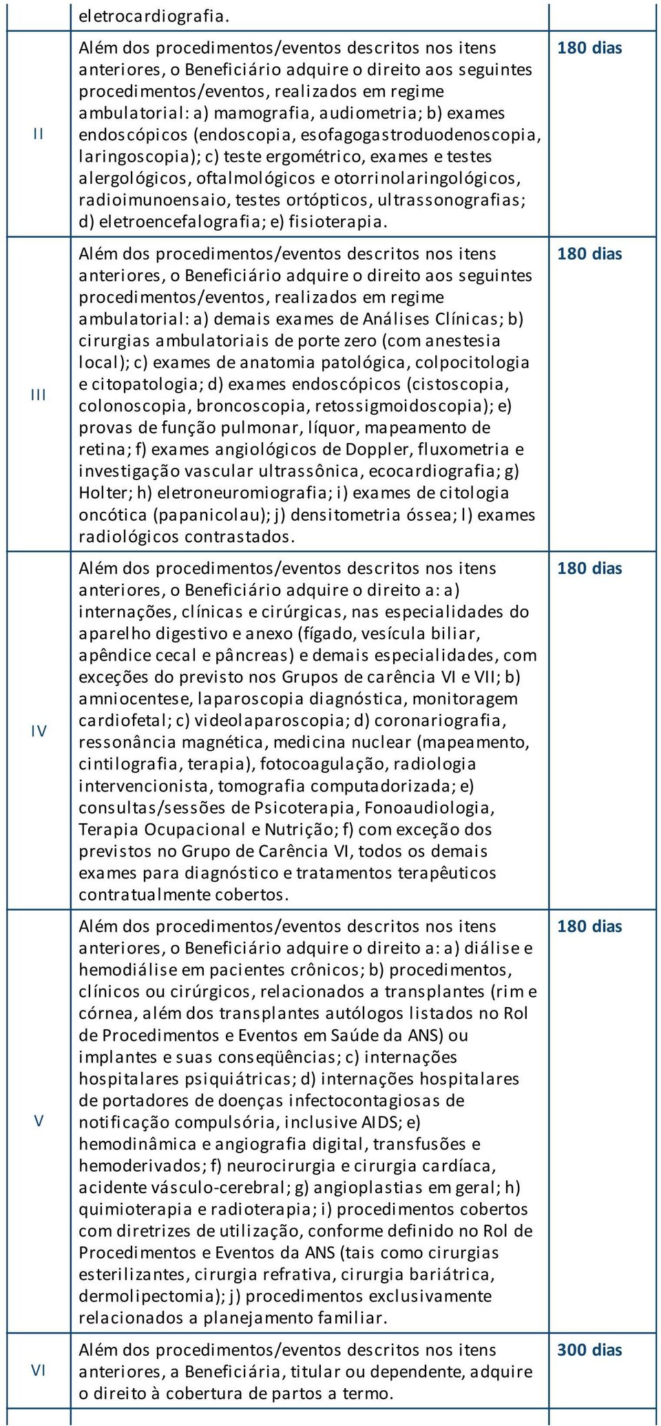 esofagogastroduodenoscopia, laringoscopia); c) teste ergométrico, exames e testes alergológicos, oftalmológicos e otorrinolaringológicos, radioimunoensaio, testes ortópticos, ultrassonografias; d)