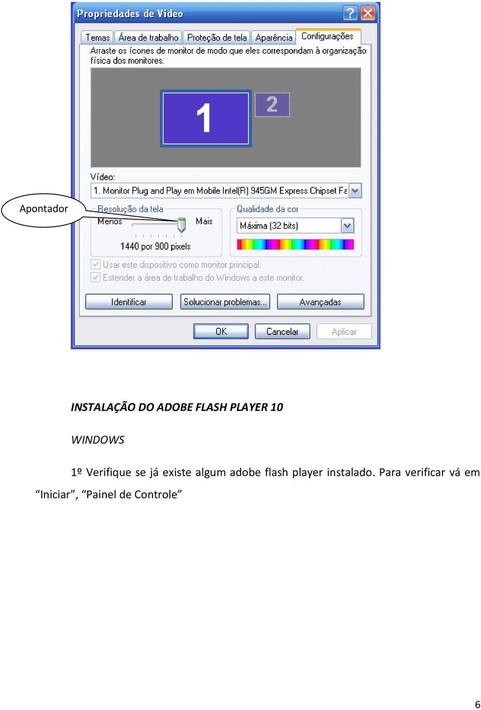 existe algum adobe flash player instalado.