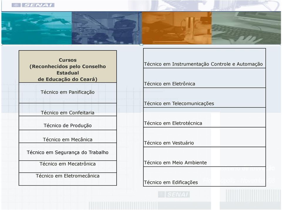 Produç Técnico m Eltrotécnica Técnico m Mcânica Técnico m Vstuário Técnico m Sgurança do Trabalho Técnico