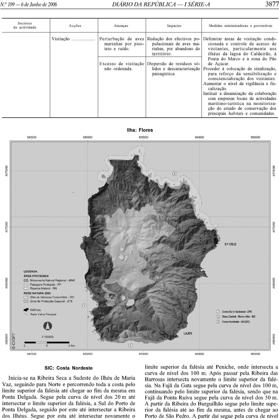 rinhas, por abandono do vis itantes, particularmente aos territorio ilheus da lagoa do Caldeirao, a Ponta do Marco e a zona do Pao Excesso de visitacao Dispersao de residuos so- de Acucar nao