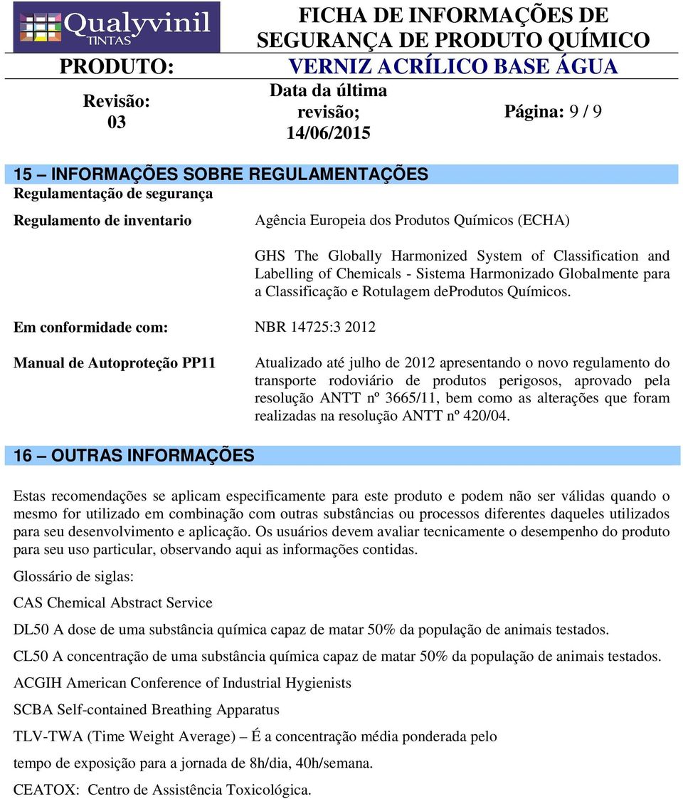 Manual de Autoproteção PP11 Atualizado até julho de 2012 apresentando o novo regulamento do transporte rodoviário de produtos perigosos, aprovado pela resolução ANTT nº 3665/11, bem como as