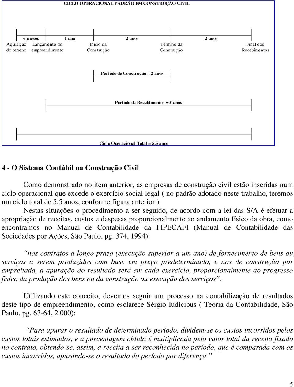 estão inseridas num ciclo operacional que excede o exercício social legal ( no padrão adotado neste trabalho, teremos um ciclo total de 5,5 anos, conforme figura anterior ).