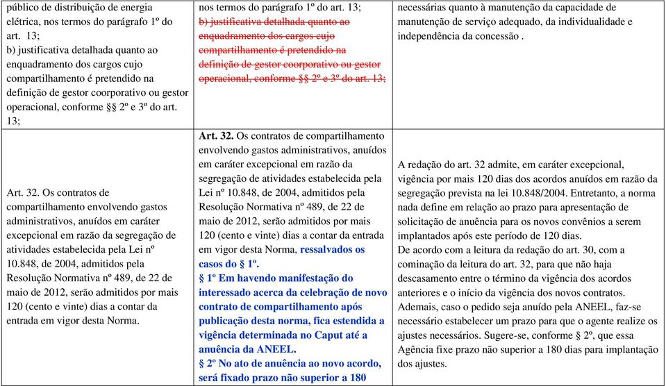 Os contratos de compartilhamento envolvendo gastos administrativos, anuídos em caráter excepcional em razão da segregação de atividades estabelecida pela Lei nº 10.