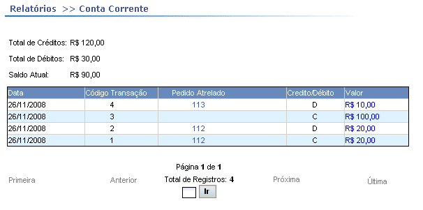 8.3. Conta Corrente Clique em Conta Corrente ; A tela a seguir é