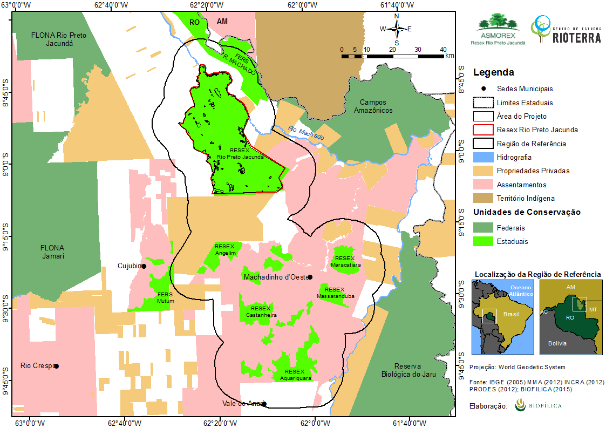 Figura 19. Situação Fundiária na Região de Referência Área do projeto O projeto REDD+ corresponde a uma área 94.