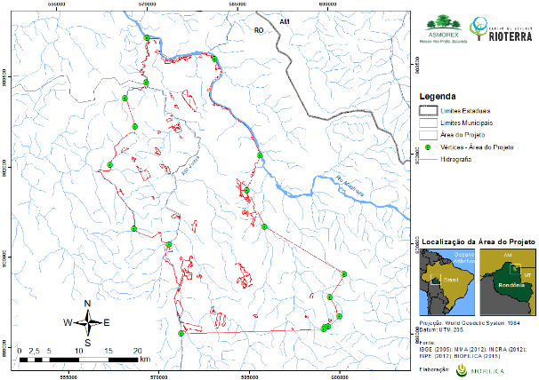 Figura 20. Localização dos limites físicos da área do projeto REDD+ Tabela 10.