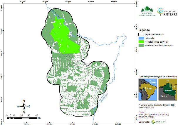 Monitoramento do Desmatamento na Amazônia Legal (PRODES9), elaborado pelo Instituto Nacional de Pesquisas Espaciais (INPE) foram utilizados para produzir o mapa de referência da cobertura florestal
