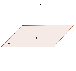 DEFINIÇÃO Projeção ortogonal Projeção ortogonal de um ponto sobre um plano é o pé da perpendicular ao plano conduzida pelo ponto.