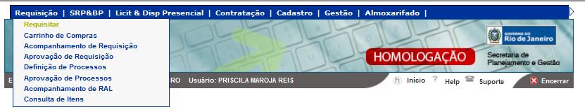 PREGÃO TIPO MENOR PREÇO POR MAIOR DESCONTO PERCENTUAL / MENOR PREÇO POR MENOR TAXA ADMINISTRATIVA PERCENTUAL/ MENOR PREÇO POR TAXA DE TRANSAÇÃO: Criação de Requisição para pregão Tipo Menor Preço por