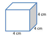 5 P e rgunt e : Qual é o volume desse cubo? O volume é de 8 centímetros cúbicos. Apresente o seguinte cubo: P e rgunt e : Qual é o volume desse cubo? O volume é de 64 centímetros cúbicos.