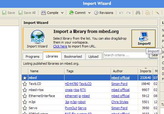 .., From Import Wizard... Na janela Import a library from mbed.