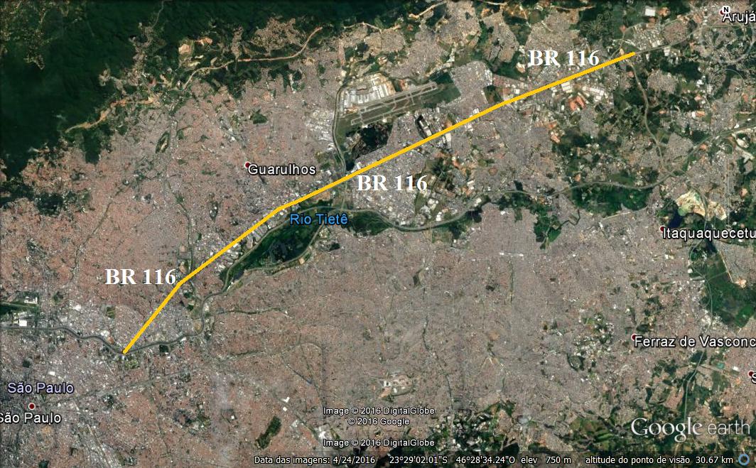 Tabela 2 Número de acidentes em rodovias federais que atravessam o estado de São Paulo BR 101 116 153 381 459 Ano 2010 149 4823 434 805 25 2011 140 5336 532 946 36 2012 217 5440 594 1123 19 2013 134