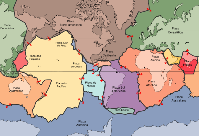 3. AS PLACAS.LITOSFÉRICAS A superfície da Terra está fragmentada em sete PLACAS LITOSFÉRICAS (ou tectónicas) principais e mais de uma dúzia de placas de menores dimensões.