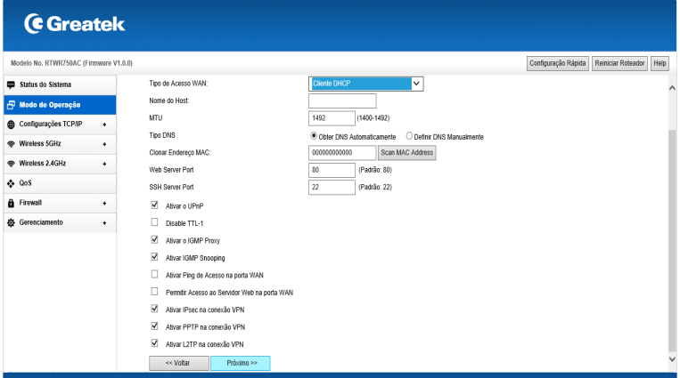 28 Acesse a interface do seu roteador. No caso de dúvida, verifique o item 2.3 do manual. Clique em configurações avançadas, para pular o menu de configuração rápida.