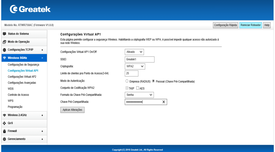 52 5. Configuração Virtual AP A função Virtual AP permite que o usuário crie outras redes WI-FI com nomes diferentes.