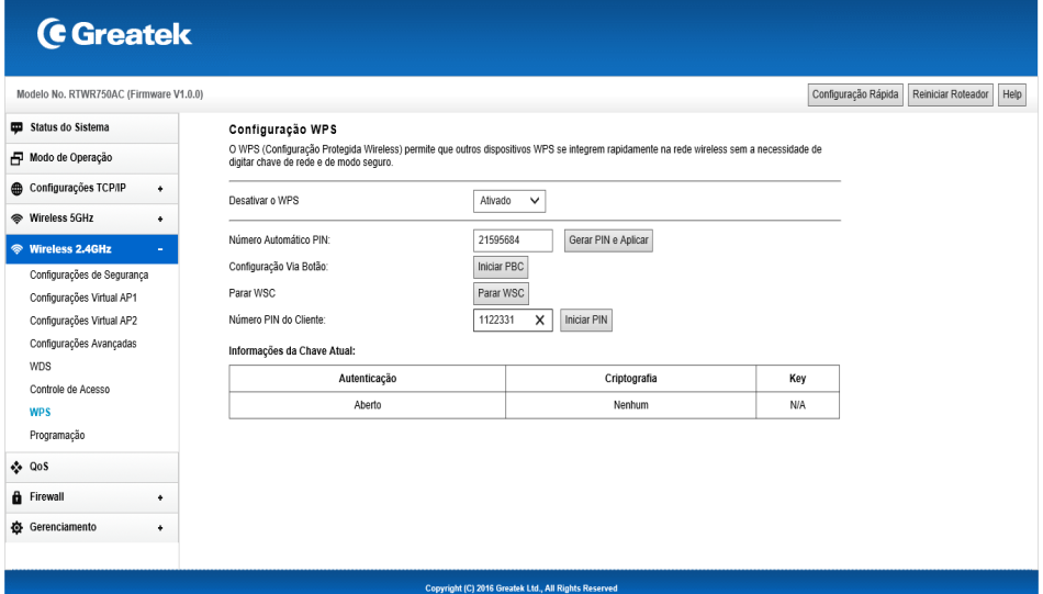 54 7. Configuração WPS WPS (Wi-Fi Protected Setup) permite a comunicação de dois roteadores de forma prática, criando uma estrutura de rede sem cabos.