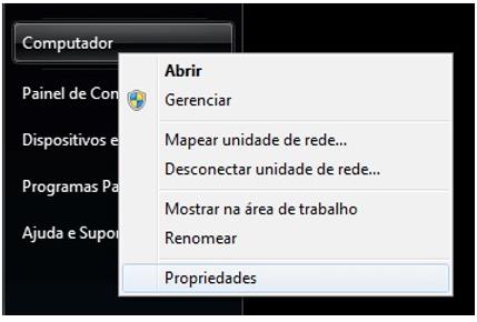 Procedimentos para Instalação das Atualizações Atualização do ServicePack 1 Verifique se o sistema operacional instalado no equipamento é Windows 32 ou 64 bits e se a instalação do ServicePack 1 é