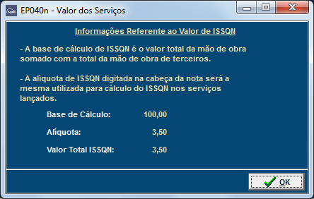 Os valores de outras despesas, Base de calculo de IPI e Valor de IPI, também são adicionados nos botões de atalho ao lado dos respectivos campos e também são validados conforme o valor adicionado nos