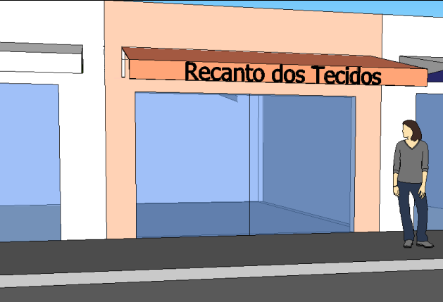 O proprietário optou pela utilização de letras. Atento à lei, utilizou letreiro com 3,0 m² (3,0 x 1,0 m). 6.