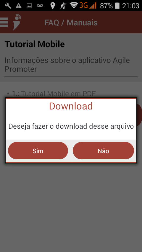 FAQ - DETALHES Clique sobre o botão para iniciar o download