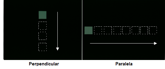 FCUP 33 Desenvolvimento de um método de análise 3D de dose com filme radiossensível para controlo da qualidade de tratamentos em radioterapia Fig. 3.4 Frames utilizadas para análise da uniformidade na direção perpendicular (frame 1) e paralela à direção de digitalização (frame 2) com orifícios tapados (a tracejado).