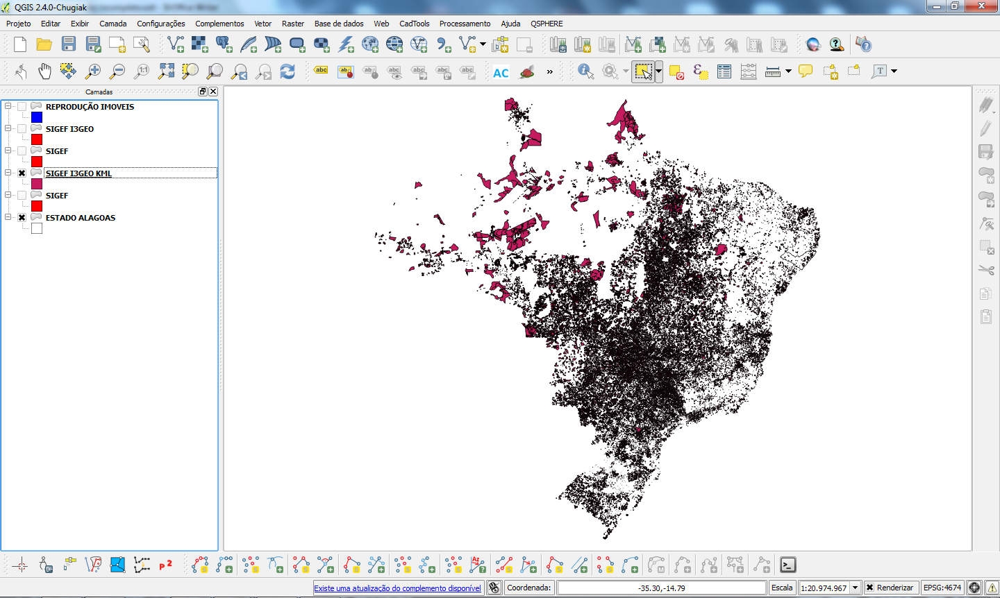 Figura 1 Mapa dos arquivos Imóveis 1ª e 2ª