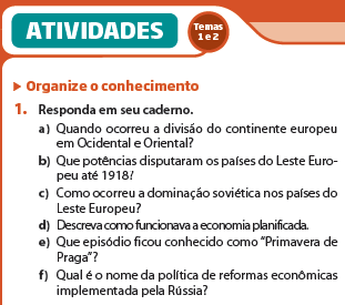 PROGRAMA DE ATIVIDADES Atividades de síntese, compreensão e sistematização dos conteúdos