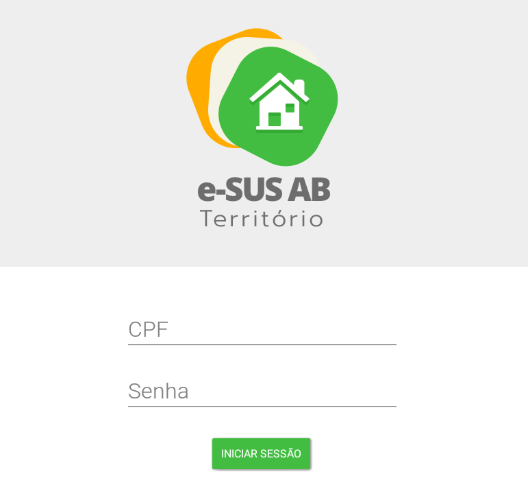 Figura 04 - Tela de autenticação, app e-sus AB Território.