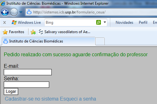 8- Nesse momento, o aluno deverá sair do sistema clicando no link Logout no canto superior direito da tela.